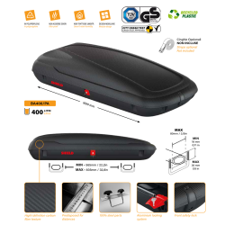 ArtPlast - Μπαγκαζιέρα Οροφής 400 lt Carbon με Διάσταση 169 x 79 x 37,5 cm σε Μαύρο/Ανάγλυφο χρώμα για Επιβατικά Αυτοκίνητα - 1 τεμ. (BA400/PA)-ArtPlast-BA400/PA ArtPlast - Μπαγκαζιέρα Οροφής 400 lt Carbon με Διάσταση 169 x 79 x 37,5 cm σε Μαύρο/Ανάγλυφο χρώμα για Επιβατικά Αυτοκίνητα - 1 τεμ. (BA400/PA)-ArtPlast-BA400/PA