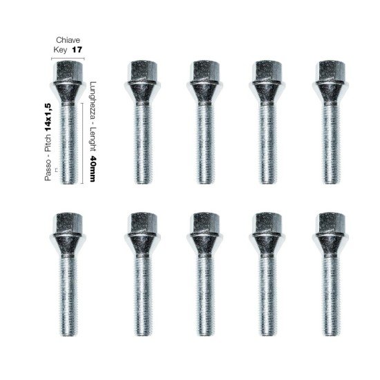 ΜΠΟΥΛΟΝΙΑ ΚΩΝΙΚΑ 14x1.5 40mm 10ΤΜΧ (17)-Simoni Racing-SRBR/9-10 ΜΠΟΥΛΟΝΙΑ ΚΩΝΙΚΑ 14x1.5 40mm 10ΤΜΧ (17)-Simoni Racing-SRBR/9-10