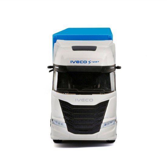 Lampa - Μινιατούρα νταλίκα Iveco S-Way με κοντέινερ 1:43 σε λευκό/μπλε χρώμα Burago - 1 τεμ. (BU31469)-Lampa-L.BU31469