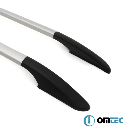Omtec - Παράλληλες Μπάρες Οροφής Διαιρούμενες για Nissan NV200 2010 > / Chevrolet City Express 2015 > από Αλουμίνιο σε Ασημί Χρώμα και Μέγιστο Βάρος Φορτίου 75 kg - 2 τεμ. (D5035933/OM)-Omtec-D5035933/OM