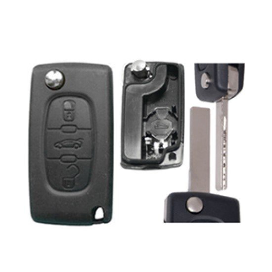 PEUGEOT ΑΝΑΔΙΠΛΟΥΜΕΝΟ ΑΝΤΑΛΛΑΚΤΙΚΟ ΚΛΕΙΔΙ ΜΕ ΚΑΛΥΜΜΑ 3 ΚΟΥΜΠΙΩΝ / ΛΑΜΑ HU83 (ΜΕ ΥΠΟΣΤΗΡΙΞΗ ΜΠΑΤΑΡΙΑΣ) DGA - 1 ΤΕΜ.-DGA-DG-PG06A/DGA