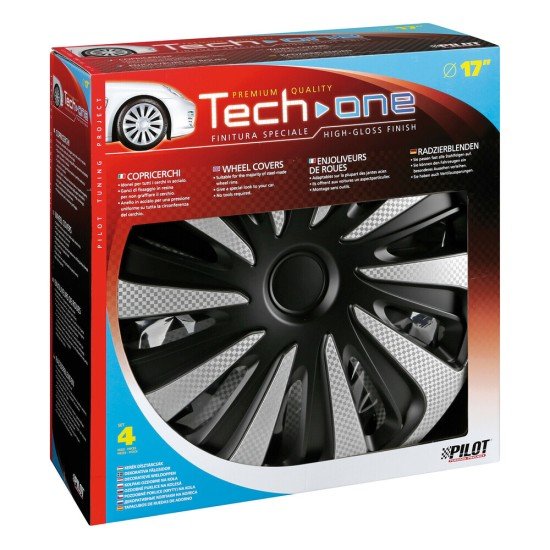 Lampa - Σετ Τάσια Αυτοκινήτου 17’’ Kojin Carbon TECH-ONE από υλικό ABS Ασημί / Μαύρο - 4 TEM (L3148.1)-Lampa-L3148.1