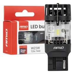 Amio – LED CSP T20S W21W 7440 Καρφωτό 12V 66W 4800lm 6500K Full CANBUS για Όπισθεν & Ισχυρό Φως – 1 Τεμ. (04686/AM)-Amio-04686/AM