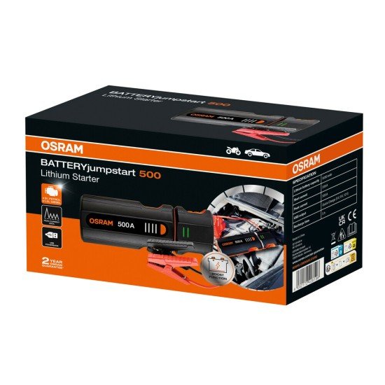 ΕΚΚΙΝΗΤΗΣ ΜΠΑΤΑΡΙΑΣ/ΦΑΚΟΣ/USB(3000cc ΒΕΝΖΙΝΗ/1500cc DIESEL)12V 6000mAh 200-500A JUMPSTART OSRAM - 1 ΤΕΜ.-Osram-L.OJS010/OA