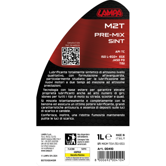 ΛΑΔΙ MOTO M2T PRE-MIX SINT ΣΥΝΘΕΤΙΚΟ MOTO ΓΙΑ ΔΙΧΡΟΝΟΥΣ ΚΙΝΗΤΗΡΕΣ 1L LAMPA - 1 ΤΕΜ.-Lampa-L0041.0 ΛΑΔΙ MOTO M2T PRE-MIX SINT ΣΥΝΘΕΤΙΚΟ MOTO ΓΙΑ ΔΙΧΡΟΝΟΥΣ ΚΙΝΗΤΗΡΕΣ 1L LAMPA - 1 ΤΕΜ.-Lampa-L0041.0
