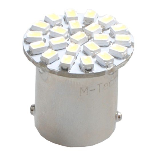 R5W/R10W 12V BA15s 1,44W LED 22xSMD3020 PREMIUM ΛΕΥΚΟ 1ΤΕΜ.-M-Tech-L051W/MT R5W/R10W 12V BA15s 1,44W LED 22xSMD3020 PREMIUM ΛΕΥΚΟ 1ΤΕΜ.-M-Tech-L051W/MT