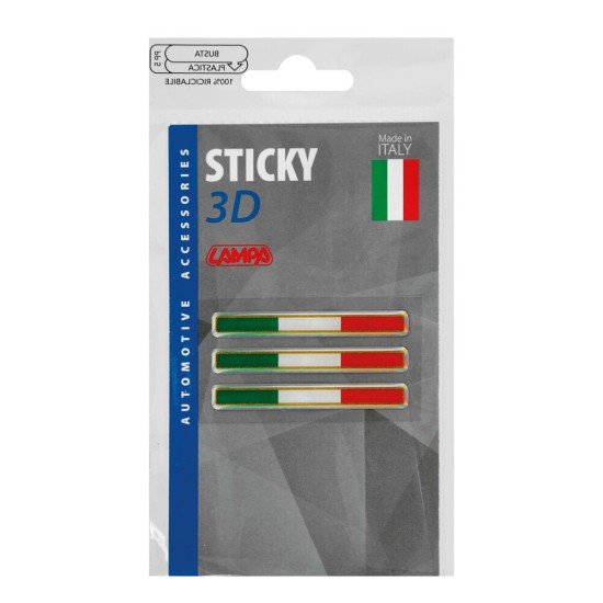 ΑΥΤΟΚΟΛΛΗΤΟ ΣΗΜΑ 3D ΣΗΜΑΙΑ ΙΤΑΛΙΑΣ 55x8mm LAMPA -  3 Τεμ.-Lampa-L1500.2 ΑΥΤΟΚΟΛΛΗΤΟ ΣΗΜΑ 3D ΣΗΜΑΙΑ ΙΤΑΛΙΑΣ 55x8mm LAMPA -  3 Τεμ.-Lampa-L1500.2