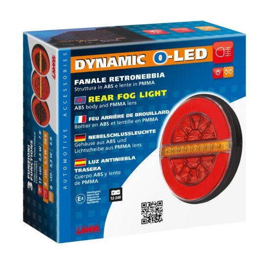 ΦΩΣ ΠΙΣΩ ΑΡΙΣΤΕΡΟ 12/24V DYNAMIC-O 140 mm ΜΕ 29 LED 3 ΧΡΗΣΕΙΣ ΟΜΙΧΛΗΣ/ΘΕΣΕΩΣ/ΦΛΑΣ (ΚΟΚΚΙΝΟ/ΠΟΡΤΟΚΑΛΙ) - 1 ΤΕΜ.-Lampa-L4155.0