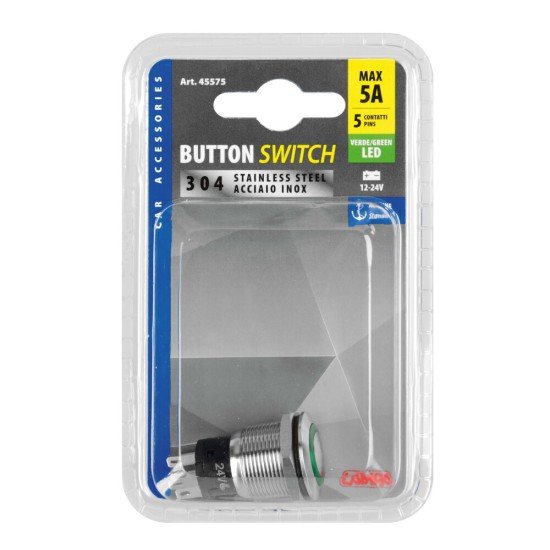 ΔΙΑΚΟΠΤΗΣ ΜΠΟΥΤΟΝ (BUTTON) 12/24V 5Amax 5PIN IP65 ON/OFF ME LED ΠΡΑΣΙΝΟ ΑΝΟΞΕΙΔΩΤΟ ΑΤΣΑΛΙ LAMPA - 1 TEM.-Lampa-L4557.5 ΔΙΑΚΟΠΤΗΣ ΜΠΟΥΤΟΝ (BUTTON) 12/24V 5Amax 5PIN IP65 ON/OFF ME LED ΠΡΑΣΙΝΟ ΑΝΟΞΕΙΔΩΤΟ ΑΤΣΑΛΙ LAMPA - 1 TEM.-Lampa-L4557.5