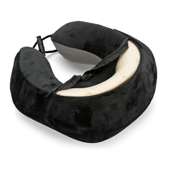 ΜΑΞΙΛΑΡΙ ΤΑΞΙΔΙΟΥ ΑΥΧΕΝΑ ΕΡΓΟΝΟΜΙΚΟ MEMORY FOAM ΜΑΥΡΟ/ΓΚΡΙ NECK-LUXE LAMPA - 1 ΤΕΜ.-Lampa-L5416.7