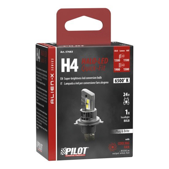H4 24V P43t 1500/1900lm+1100/1500lm 6.500k HALO LED QUICK-FIT ALIEN-X SERIES PLUG & PLAY 1ΤΕΜ-Lampa-L5768.3 H4 24V P43t 1500/1900lm+1100/1500lm 6.500k HALO LED QUICK-FIT ALIEN-X SERIES PLUG & PLAY 1ΤΕΜ-Lampa-L5768.3