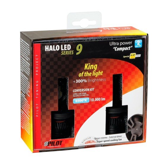 H4 ΛΑΜΠΑ 9-32V 6.500K 10.000lm 90W P43t HALO LED SERIE 9 COMPACT ULTRA POWER 4LED CREE LED KIT - 2 ΤΕΜ.-Lampa-L5776.3