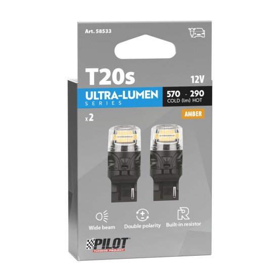 W21W (T20) 12V W3x16d 570/290lm ΠΟΡΤΟΚΑΛΙ ΦΩΣ LED CAN-BUS ULTRA-LUMEN SERIES 2ΤΕΜ.-Lampa-L5853.3 W21W (T20) 12V W3x16d 570/290lm ΠΟΡΤΟΚΑΛΙ ΦΩΣ LED CAN-BUS ULTRA-LUMEN SERIES 2ΤΕΜ.-Lampa-L5853.3