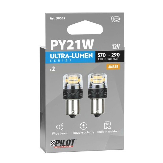 PY21W 12V BAU15s 570/290lm ΠΟΡΤΟΚΑΛΙ ΦΩΣ LED CAN-BUS ULTRA-LUMEN SERIES 2ΤΕΜ.-Lampa-L5853.7 PY21W 12V BAU15s 570/290lm ΠΟΡΤΟΚΑΛΙ ΦΩΣ LED CAN-BUS ULTRA-LUMEN SERIES 2ΤΕΜ.-Lampa-L5853.7