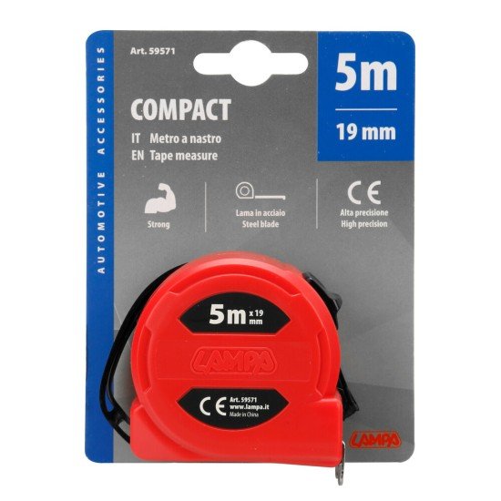 ΜΕΤΡΟΤΑΙΝΙΑ ΑΥΤΟΜΑΤΗ COMPACT 5m x16mm ΚΟΚΚΙΝΗ ΜΕ ΚΛΙΠ ΖΩΝΗΣ LAMPA - 1 ΤΕΜ.-Lampa-L5957.1 ΜΕΤΡΟΤΑΙΝΙΑ ΑΥΤΟΜΑΤΗ COMPACT 5m x16mm ΚΟΚΚΙΝΗ ΜΕ ΚΛΙΠ ΖΩΝΗΣ LAMPA - 1 ΤΕΜ.-Lampa-L5957.1