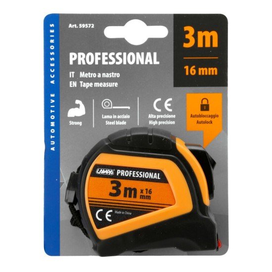 ΜΕΤΡΟΤΑΙΝΙΑ ΑΥΤΟΜΑΤΗ PROFESSIONAL 3m x16mm ΜΕ ΚΛΕΙΔΩΜΑ & ΚΛΙΠ ΖΩΝΗΣ LAMPA - 1 ΤΕΜ.-Lampa-L5957.2 ΜΕΤΡΟΤΑΙΝΙΑ ΑΥΤΟΜΑΤΗ PROFESSIONAL 3m x16mm ΜΕ ΚΛΕΙΔΩΜΑ & ΚΛΙΠ ΖΩΝΗΣ LAMPA - 1 ΤΕΜ.-Lampa-L5957.2