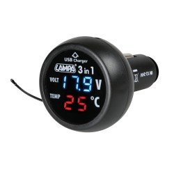 ΒΟΛΤΟΜΕΤΡΟ ΜΠΑΤΑΡΙΑΣ SMART-PLUG  3 in 1 12/24V 2,1A (ΜΕ ΘΕΡΜΟΜΕΤΡΟ ΚΑΙ ΘΥΡΑ USB)-Lampa-L7406.3 ΒΟΛΤΟΜΕΤΡΟ ΜΠΑΤΑΡΙΑΣ SMART-PLUG  3 in 1 12/24V 2,1A (ΜΕ ΘΕΡΜΟΜΕΤΡΟ ΚΑΙ ΘΥΡΑ USB)-Lampa-L7406.3