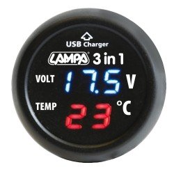 ΒΟΛΤΟΜΕΤΡΟ ΜΠΑΤΑΡΙΑΣ SMART-PLUG  3 in 1 12/24V 2,1A (ΜΕ ΘΕΡΜΟΜΕΤΡΟ ΚΑΙ ΘΥΡΑ USB)-Lampa-L7406.3 ΒΟΛΤΟΜΕΤΡΟ ΜΠΑΤΑΡΙΑΣ SMART-PLUG  3 in 1 12/24V 2,1A (ΜΕ ΘΕΡΜΟΜΕΤΡΟ ΚΑΙ ΘΥΡΑ USB)-Lampa-L7406.3