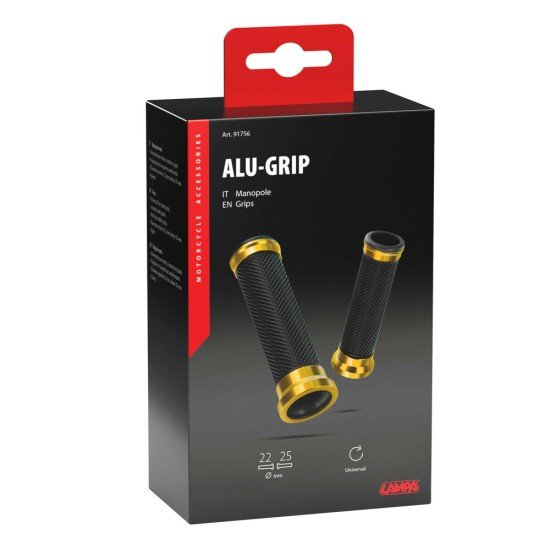 ΧΕΡΟΥΛΙΑ MOTO ALU GRIP  ΜΑΥΡΟ/ΧΡΥΣΟ ΧΡΩΜΑ 22mm+25mm 12cm LAMPA - 2 τεμ.-Lampa-9175.6-LM ΧΕΡΟΥΛΙΑ MOTO ALU GRIP  ΜΑΥΡΟ/ΧΡΥΣΟ ΧΡΩΜΑ 22mm+25mm 12cm LAMPA - 2 τεμ.-Lampa-9175.6-LM