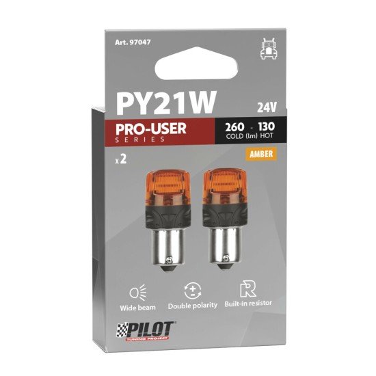 PY21W 24V BAU15s 260/130lm ΜΕ ΠΟΡΤΟΚΑΛΙ ΦΩΣ ΔΙΠΛΗΣ ΠΟΛΙΚΟΤΗΤΑΣ LED CAN-BUS PRO-USER SERIES 24V 2ΤΕΜ.-Lampa-L9704.7 PY21W 24V BAU15s 260/130lm ΜΕ ΠΟΡΤΟΚΑΛΙ ΦΩΣ ΔΙΠΛΗΣ ΠΟΛΙΚΟΤΗΤΑΣ LED CAN-BUS PRO-USER SERIES 24V 2ΤΕΜ.-Lampa-L9704.7