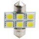 ΛΑΜΠΑΚΙΑ ΠΛΑΦΟΝΙΕΡΑΣ C5W/C10W 12V 1,44W SV8,5 31mm LED 6xSMD5050 ΛΕΥΚΟ 2ΤΕΜ.-M-Tech-LB027W/MT