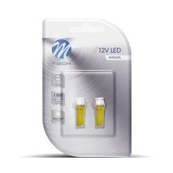 T5 12V W2x4,6d LED 1xSMD5050 ΚΙΤΡΙΝΟ (ΚΑΡΦΩΤΟ ΑΚΑΛΥΚΟ) BLISTER M-TECH -  2 ΤΕΜ.-M-Tech-LB053Y/MT