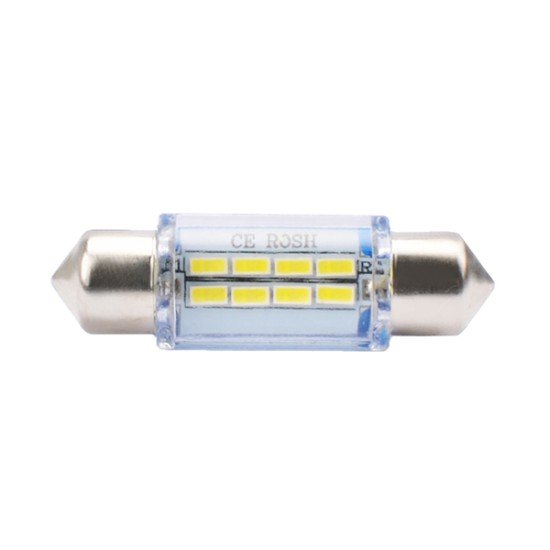 ΛΑΜΠΑΚΙΑ ΠΛΑΦΟΝΙΕΡΑΣ C5W/C10W 12V 1W SV8,5 36mm LED 8xSMD3014 ΛΕΥΚΟ BLISTER 2ΤΕΜ.-M-Tech-LB085W/MT