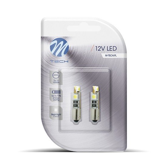 T4W 12V 0,64W BA9s (ΜΙΝΙΟΝ) LED 4xSMD5050 CAN-BUS ΛΕΥΚΟ BLISTER 2ΤΕΜ. M-TECH-M-Tech-LB316W/MT T4W 12V 0,64W BA9s (ΜΙΝΙΟΝ) LED 4xSMD5050 CAN-BUS ΛΕΥΚΟ BLISTER 2ΤΕΜ. M-TECH-M-Tech-LB316W/MT