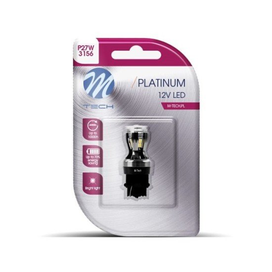 P27W 3156 12/24V W2.5x16d 3,3W 14xSMD LED ΛΕΥΚΟ CANBUS BLISTER  M-TECH - 1ΤΕΜ.-M-Tech-LB824W-01B/MT
