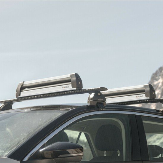 Nordrive - Βάση Σκι Οροφής Pro‑Slider EVO PS‑60 Silver σε Ασημί Χρώμα με Αντικλεπτικό Σύστημα και Συρόμενη Λειτουργία σε Διαστάσεις 800x50x135 mm για 6 ζευγάρια σκι ή 4 snowboard - 1 τεμ. (N40000)-Nordrive-N40000