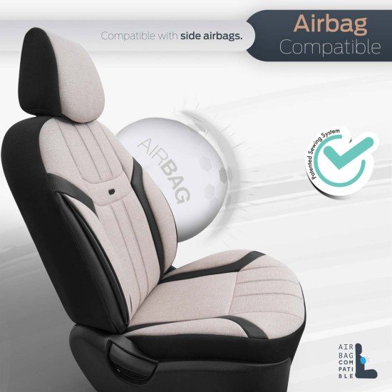 ΚΑΛΥΜΜΑΤΑ ΚΑΘΙΣΜΑΤΩΝ OTOM SWAN 503 BEIGE ΜΑΥΡΟ/ΜΠΕΖ ΛΙΝΟ & ΔΕΡΜΑΤΙΝΗ SETΑΜΙΟ - 1 σετ.-Amio-OT86753/AM