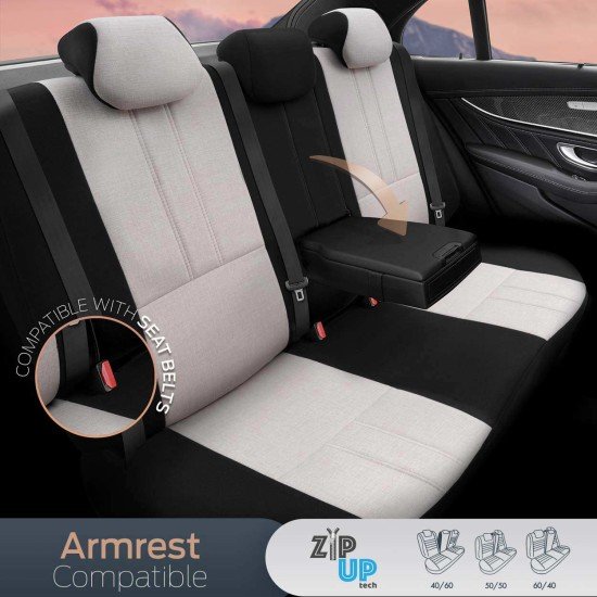 ΚΑΛΥΜΜΑΤΑ ΚΑΘΙΣΜΑΤΩΝ OTOM SWAN 503 BEIGE ΜΑΥΡΟ/ΜΠΕΖ ΛΙΝΟ & ΔΕΡΜΑΤΙΝΗ SETΑΜΙΟ - 1 σετ.-Amio-OT86753/AM