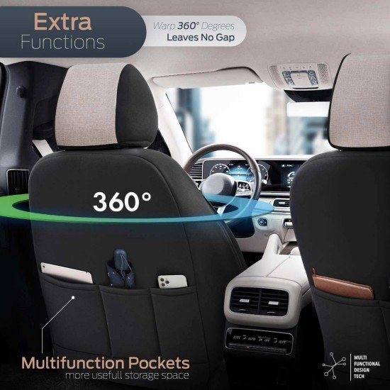 ΚΑΛΥΜΜΑΤΑ ΚΑΘΙΣΜΑΤΩΝ OTOM SWAN 503 BEIGE ΜΑΥΡΟ/ΜΠΕΖ ΛΙΝΟ & ΔΕΡΜΑΤΙΝΗ SETΑΜΙΟ - 1 σετ.-Amio-OT86753/AM