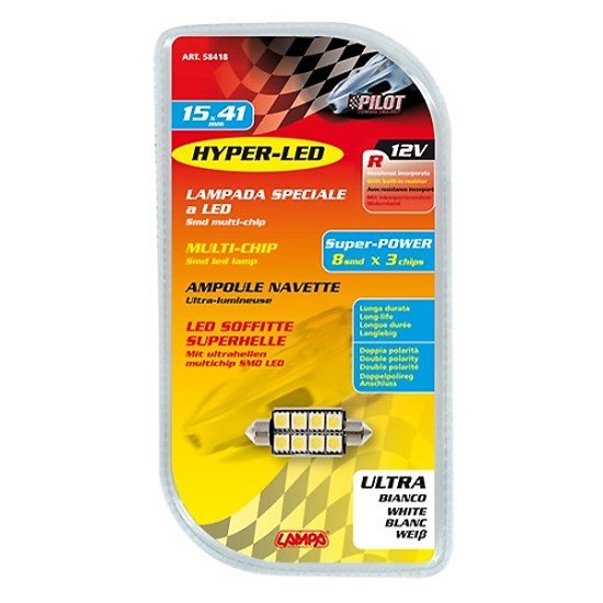ΛΑΜΠΑΚΙ ΠΛΑΦΟΝΙΕΡΑΣ 15x41mm HYPER-LED 24-Lampa-L5841.8 ΛΑΜΠΑΚΙ ΠΛΑΦΟΝΙΕΡΑΣ 15x41mm HYPER-LED 24-Lampa-L5841.8