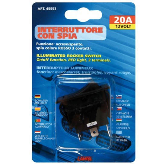 ΔΙΑΚΟΠΤΗΣ ΜΕ ΠΑΝΕΛ 38x22cm 20Α 12V/24V-Lampa-L4555.3 ΔΙΑΚΟΠΤΗΣ ΜΕ ΠΑΝΕΛ 38x22cm 20Α 12V/24V-Lampa-L4555.3