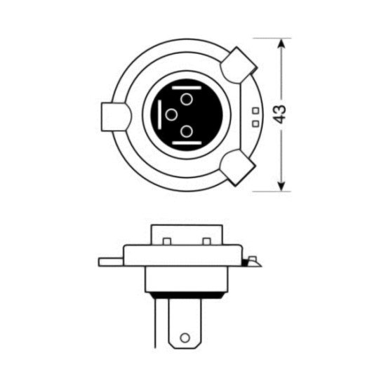 H4 ΑΛΟΓΟΝΟΥ 12V/100-80W 92mm P43t-Lampa-L5804.1 H4 ΑΛΟΓΟΝΟΥ 12V/100-80W 92mm P43t-Lampa-L5804.1