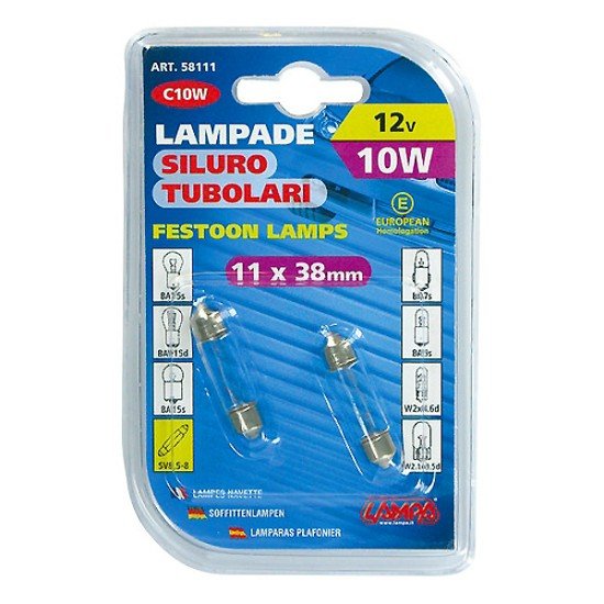 ΣΕΤ ΛΑΜΠΑΚΙΑ C10W-12V/10W SV8.5-8-Lampa-5811.1-LM ΣΕΤ ΛΑΜΠΑΚΙΑ C10W-12V/10W SV8.5-8-Lampa-5811.1-LM
