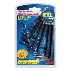 TORX (HEX KEY) ΚΛΕΙΔΙΑ ΜΕ ΚΡΙΚΟ 8 ΤΕΜΑΧΙΩΝ (T8-10-15-20-23-27-30-40mm)-Lampa-6605.1-LB-LM TORX (HEX KEY) ΚΛΕΙΔΙΑ ΜΕ ΚΡΙΚΟ 8 ΤΕΜΑΧΙΩΝ (T8-10-15-20-23-27-30-40mm)-Lampa-6605.1-LB-LM