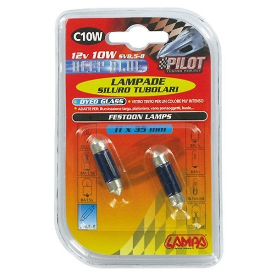 ΛΑΜΠΑΚΙΑ ΠΛΑΦΟΝΙΕΡΑΣ C10W 12V 10W SV8,5-8 (11x35mm) BLUE DYED-GLASS BLISTER - 2 ΤΕΜ.-Lampa-5836.7-LM ΛΑΜΠΑΚΙΑ ΠΛΑΦΟΝΙΕΡΑΣ C10W 12V 10W SV8,5-8 (11x35mm) BLUE DYED-GLASS BLISTER - 2 ΤΕΜ.-Lampa-5836.7-LM
