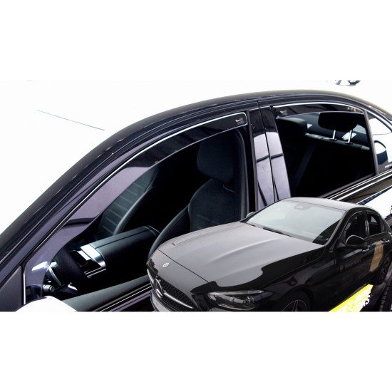 ΑΝΕΜΟΘΡΑΥΣΤΕΣ ΓΙΑ MERCEDES C-KLAS W206 4D 2021+ -  ΣΕΤ ΑΥΤΟΚΙΝΗΤΟΥ ΑΠΟ ΕΥΚΑΜΠΤΟ ΦΙΜΕ ΠΛΑΣΤΙΚΟ HEKO - 4 ΤΕΜ.-Heko-ΑΝΕΜ.SET23634