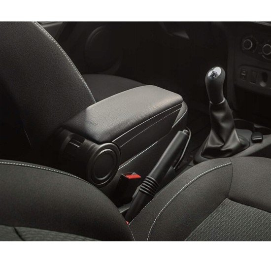 Ολοκληρωμένος Τεμπέλης Καθίσματος ARMSTER 3 PLUG & PLAY για Dacia Sandero LHD 2020+ (με Εργοστασιακό Υποβραχιόνιο) από Πλαστικό και Vegan Δέρμα σε Μαύρο Χρώμα RATI - 1 τεμ.-Rati-V01528/RT