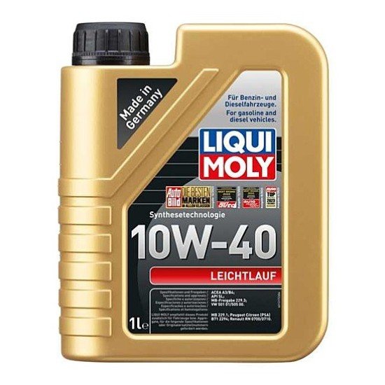 LIQUI MOLY Leichtlauf Λάδι κινητήρα
10W-40, 1l, εν μέρει συνθετικό λάδι LIQUI MOLY Leichtlauf Λάδι κινητήρα
10W-40, 1l, εν μέρει συνθετικό λάδι