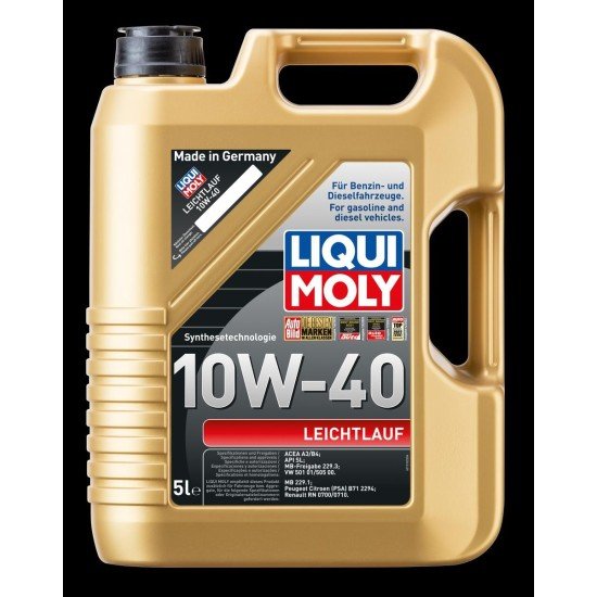 LIQUI MOLY Leichtlauf Λάδι κινητήρα
10W-40, 5l, εν μέρει συνθετικό λάδι LIQUI MOLY Leichtlauf Λάδι κινητήρα
10W-40, 5l, εν μέρει συνθετικό λάδι