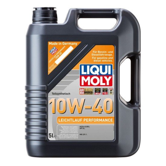 LIQUI MOLY Leichtlauf, Performance Λάδι κινητήρα
10W-40, 5l, εν μέρει συνθετικό λάδι LIQUI MOLY Leichtlauf, Performance Λάδι κινητήρα
10W-40, 5l, εν μέρει συνθετικό λάδι