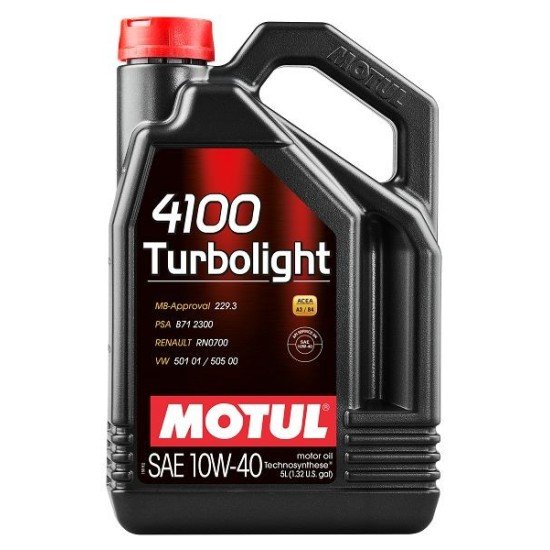 MOTUL TURBOLIGHT Λάδι κινητήρα
10W-40, 5l, εν μέρει συνθετικό λάδι MOTUL TURBOLIGHT Λάδι κινητήρα
10W-40, 5l, εν μέρει συνθετικό λάδι