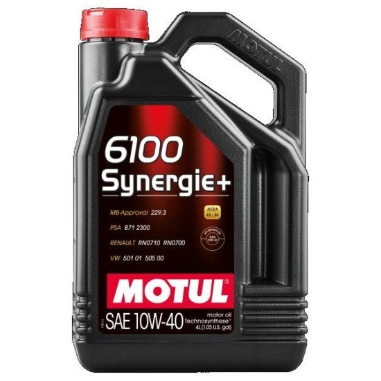 MOTUL 6100, SYNERGIE+ Λάδι κινητήρα
10W-40, 4l, εν μέρει συνθετικό λάδι MOTUL 6100, SYNERGIE+ Λάδι κινητήρα
10W-40, 4l, εν μέρει συνθετικό λάδι
