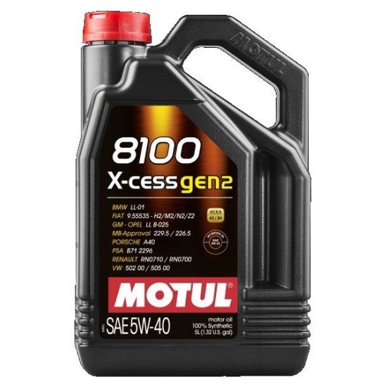 MOTUL 8100, X-CESS GEN2 Λάδι κινητήρα
5W-40, 5l MOTUL 8100, X-CESS GEN2 Λάδι κινητήρα
5W-40, 5l