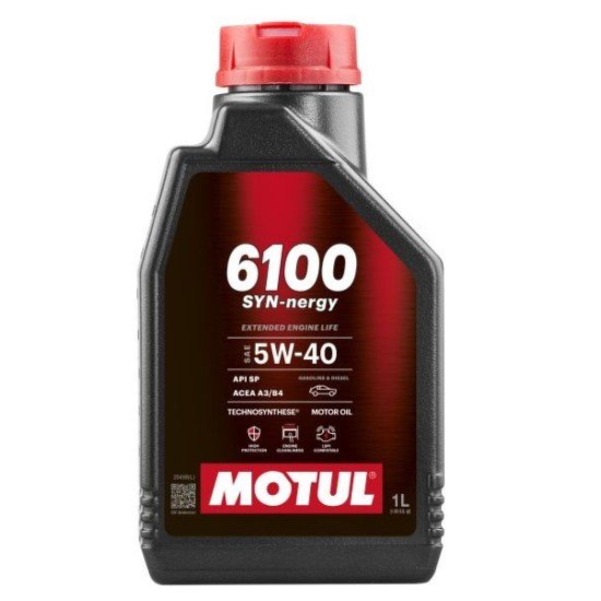 MOTUL 6100, Syn-nergy Λάδι κινητήρα
5W-40, 1l MOTUL 6100, Syn-nergy Λάδι κινητήρα
5W-40, 1l