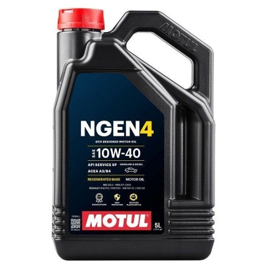 MOTUL NGEN, 4 Λάδι κινητήρα
10W-40, 5l MOTUL NGEN, 4 Λάδι κινητήρα
10W-40, 5l