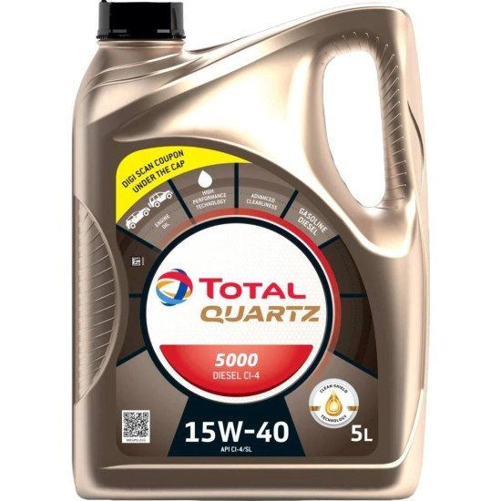 Oρυκτέλαιο TotalEnergies Quartz 5000 Diesel 15W40 5L 2148644 Oρυκτέλαιο TotalEnergies Quartz 5000 Diesel 15W40 5L 2148644